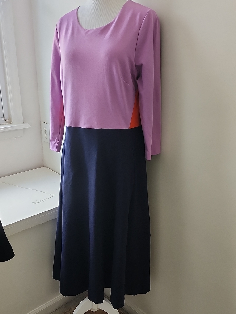 Boden Ivy ponte knit colorblock midi dress 14 R Career Office Comfort
